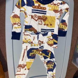 Carter's Blue and Yellow Construction Pajama Set